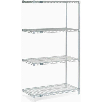 5 Tier Silver Epoxy Wire Shelving Add-On Unit by Nexel – 5, Silver, Silver Epoxy, Model A21547EP5