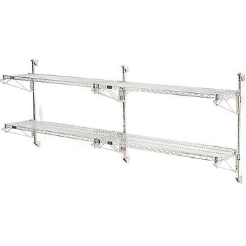 Poly-Green Wall Mount Wire Shelving by Nexel – 60" W x 18" D x 34" H, Alloy Steel, Green