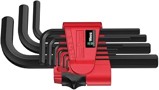 Wera 05021737001 950/9 Hex-Plus 7 L-Key Set, Metric, BlackLaser, 9 Pieces