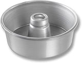 Chicago Metallic Angel Food/Tube Cake Pan, 62 oz. | 62 oz., 7-1/2" dia. x 2-3/4" deep, nesting ring in tube, solid bottom, hand wash recommended, 15 gauge aluminum