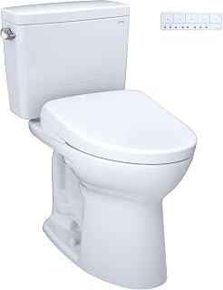 TOTO Drake® WASHLET®+ Two-Piece Elongated 1.28 GPF TORNADO FLUSH® Toilet with S7 Contemporary Bidet Seat, Cotton White - MW7764726CEG#01