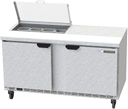 Beverage-Air SPE60HC-08-CL Elite Series - Refrigerated Sandwich Prep Table - 60" Clear Lid - (8) 1/6 PAN