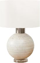 Monarch Specialties I 9929 Lighting, Table Lamp, 27" H, Beige Resin, Ivory/Cream Shade, Contemporary