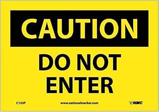 National Marker C135P Do Not Enter Caution Sign, PS Vinyl, 7" x 10"