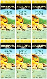 Bigelow Tea Bigelow Lemon Ginger Herbal Tea Bags 28-Count Boxes (Pack of 6) Lemon Ginger Tea Bags Herbal Tea All Natural Gluten Free