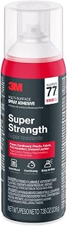 3M Super 77 Multi-Surface Spray Adhesive | Provides Secure Bond In 15 Seconds, Dries Clear, Ideal For Plastic, Glass, Paper, Fabric, Wood, Foam, Cardboard, Fiberglass