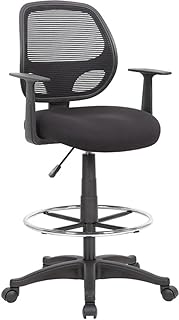 Boss Office Products Commercial Grade Mesh Stool with T-Arms, Black
