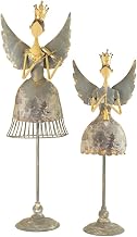 Set of Two Metal Angels Playing Musical Instruments CHE1360