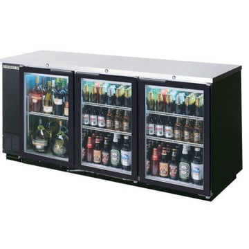 BB72GSY-1-B-PT Standard Depth Pass-Thru Glass Door Back Bar Cooler in Black by Beverage Air – Black, Model BB72HC-1-GS-PT-B