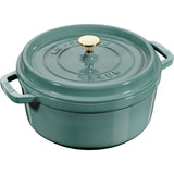La Cocotte Round Pico Cocotte Round Eucalyptus 9.4 inches (24 cm) Large by STAUB – 06)ココットラウンド24cm, 3.8 liters, Cast Iron, Eucalyptus, Model Z1025-323