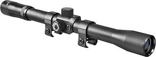 Barska 4X Rimfire Rifle Scope – 30/30 Reticle, Parallax Free at 50 Yards, Coated Optics, 1/4 MOA Windage & Elevation, Includes 3/8" Rings, Matte Black for .22 Small Bore Rifles