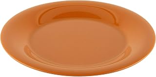 G.E.T. 9" Pumpkin Orange Heavy-Duty Wide Rim Melamine Dessert Plate (Set of 4)