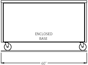 60" Enclosed Base Stainless Steel Worktop