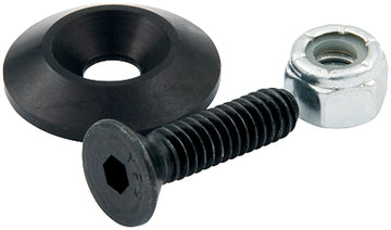 Countersunk Bolts #10 w/1in Washer Black 10pk by Allstar Performance – One Size, Aluminum, Black, Model ALL18631
