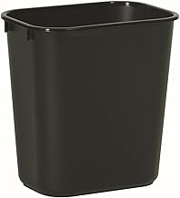 Rubbermaid Commercial Products FG295500BLA Rubbermaid Commercial 295500BK Deskside Plastic Wastebasket, Rectangular, 3 1/2 gal, Black