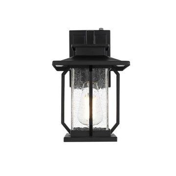 Salem One Light Outdoor Wall Sconce Black by Lighting Design – Iron, Black, Model OD304W12BK
