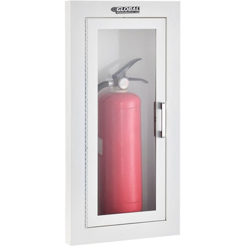 Fire-Extinguisher Cabinet by Global Industrial – Steel/Acrylic, White, Model 724202