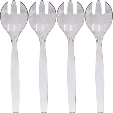 Clear Plastic Swirls Serving Forks - Pack Of 72 - Durable & Stylish Cutlery, Perfect For Parties, Birthdays, Weddings, Cateri
