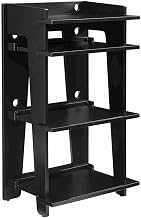 Furnifact Black Turntable Stand, Sleek Design, Sturdy, Anti-tip Hardware, Ideal for Audio Equipment, Durable