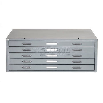 41" W Flat File Cabinet by Global Industrial – 40.75" W x 28.38" D x 16" H, Alloy Steel, Grey, Model 506825GY