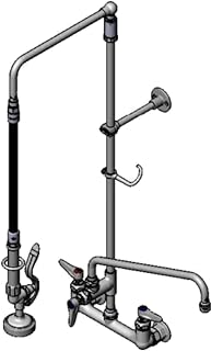 T&S Brass B-0131-ADF14-B Pre-Rinse Units, Includes 8" Wall Mount, B-0107, 14" Add-On Nozzle, 6" Wall Bracket
