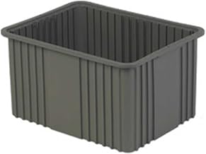LewisBins Divider Box, 22-3/8" x 17-3/8" x 12", Gray, Lot of 3