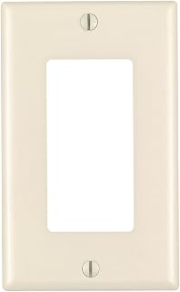 Leviton 1-Gang, Decora/GFCI Device Wallplate, Standard Size, Thermoset, Device Mount, 1 Pack, 80401-T, Light Almond