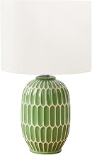 Monarch Specialties I 9877 Lighting, 22" H, Table Lamp, Green Ceramic, Ivory/Cream Shade, Contemporary, Modern