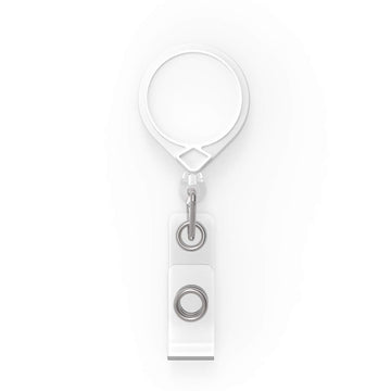 MINI-BAK Retractable Badge Holder with 36" Nylon Cord by KEY-BAK – Plastic, White, Model 0066-005