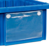 Quantum Identification Label Holder for Warehouse Dividable Container Commercial Wire Shelving Basket | Fits DG by QUANTUM STORAGE SYSTEMS – 7"L x 8"W x 5"H, Plastic, Model LBL5X8