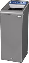 Rubbermaid Commercial Products Configure 1 Stream Mixed Recycling Trash Can, 15 Gal, Grey Stenni, Indoor for Stadiums/Food Courts/Airports