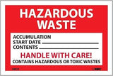 National Marker HW20 PS Paper Hazardous Waste- Handle with Care Label, 4" Height, 6" Length, Red/Black/White
