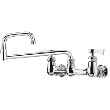 Royal Series 8" Center Wall Mount Faucet by Krowne – 11"L x 16"W x 3"H, Brass, Model 14-818L