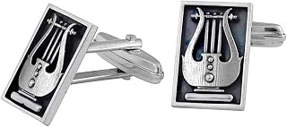 925 Sterling Silver King David's Harp Cufflinks