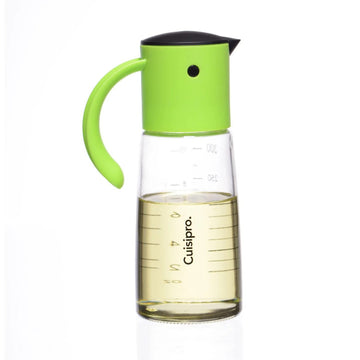 Oil & Vinegar No-Drip Dispenser Green 300ml by Cuisipro – 10.1 Ounces, 300 milliliters, Glass, Green, Model 74783204