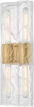 Bromo 4-Light Wall Sconce | Vintage Brass with Clear Blonchino Glass Shade | Organic Tubular ADA Wall Light for Hallway, Bathroom, Bedroom | Modern Artistic Accent Fixture | 544-04-VB