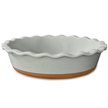 Mora Ceramic Pie Dish, 9 Inch Deep Fluted, Earl Grey