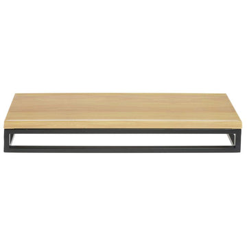 Black Display Riser with Butcher Block Top - 3 1/5" H by HUBERT – Metal, Black, Model 33037+40377