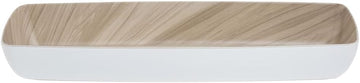 HUBERT Serving Bowl Wood-Look White Melamine with Light Wood Inside - 20 7/8 L x 6 2/3 W x 3" H