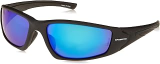 Radians RPG Crossfire Safety Glasses Polarized HD Blue Mirror Lens Matte Black Frame
