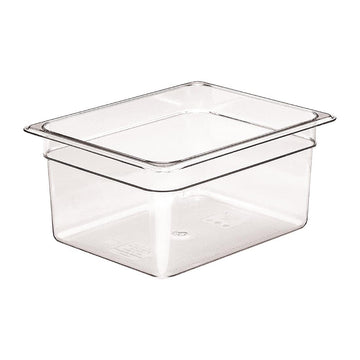 () 6" Half-Size Food Pan - Camwear® by Cambro – 6-Inch, 9.4 quarts, Polycarbonate (PC), Clear, Pack of 6