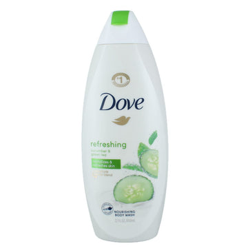 Go Fresh Cool Moisture Body Wash With Nutriummoist by Dove – 24 Fl Oz (Pack of 6), Cucumber and Green Tea, Pack of 6, Model U-BB-1508