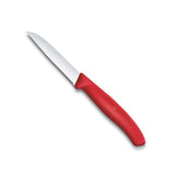 Swiss Classic 3 in Serrated Paring Knife by Victorinox – 3.2", Stainless Steel, Red, Model 6.7431.C1
