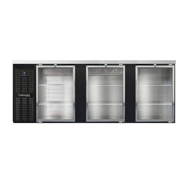 BBC90-GD Three Section Glass Door Refrigerated Back Bar Cooler by Continental Refrigerator – Commercial Grade