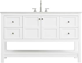 Elegant Kitchen and Bath 54" Single Bathroom Vanity in White