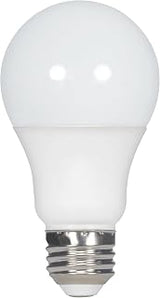 Satco 5.5W A19 LED Light Bulbs, 3000K Warm White, 450 Lumens, Frosted, Medium E26 Base, Non Dimmable, 120V, Damp Rated, 40W Incandescent Replacement, Multipack (1 Pack of 4 Bulbs, Total 4 Bulbs)