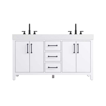 Elegant Kitchen and Bath 60" Double Bathroom Vanity in White by Elegant Lighting – unspecified, Wood, White, Model VF60660DWH