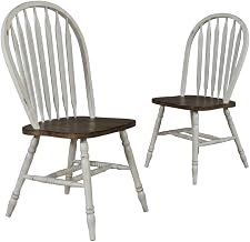 Starlight Canyon Home Rubberwood Solid Windsor Side Chairs Set of 2, Farmhouse Dining Chairs Spindle Kitchen Chair for Dining Room