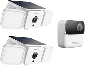 REOLINK 3-Cam Wireless Security System: 2 x Solar Floodlight + Argus MagiCam, Security Cameras Wireless Outdoor, 2.4/5GHz WiFi, Smart AI Detection, No Subscription, Two-Way Talk