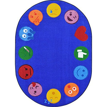 Emoji Edge 13'2" Round Area Rug in Color Multi by Joy Carpets – 13'2" (Round), Nylon, Multi Color, Model 1940XLE